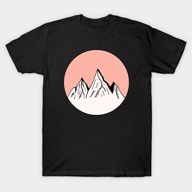 Mountains Sketch V15 T-Shirt by Aekasit weawdee